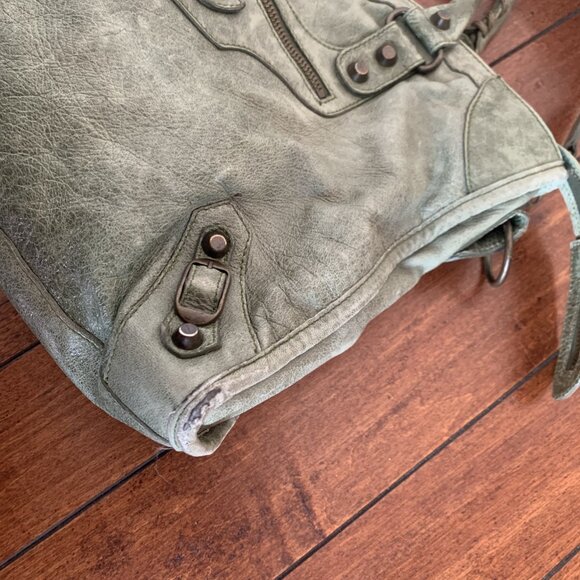 Balenciaga City Bag Dark Green Olive – Classic Motorcycle Handbag Iconic It Bag - Picture 15 of 16